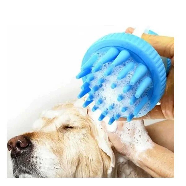 Flip Şampuan Hazneli Köpek Yıkama Fırçası - Thumbnail