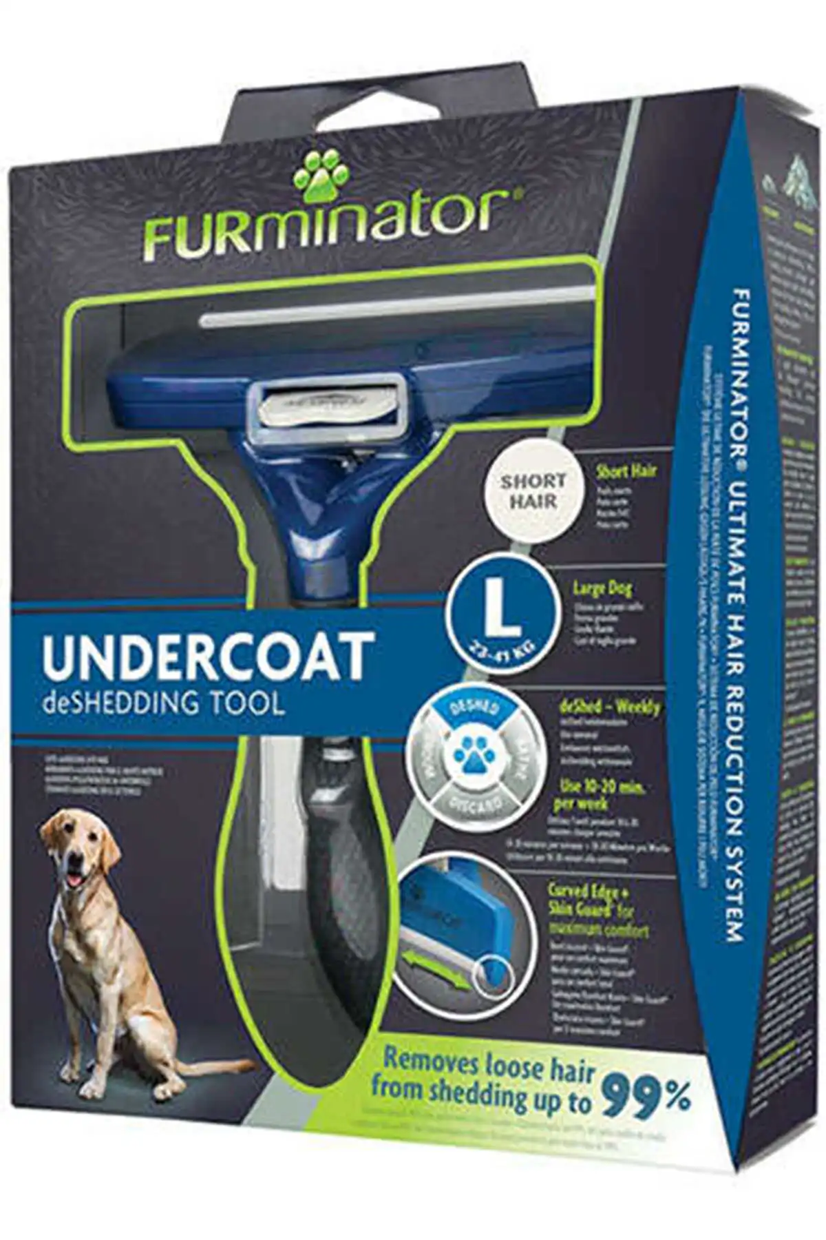 Furminator Kısa Tüylü Büyük Irk Köpekler için Köpek Tarağı (L)