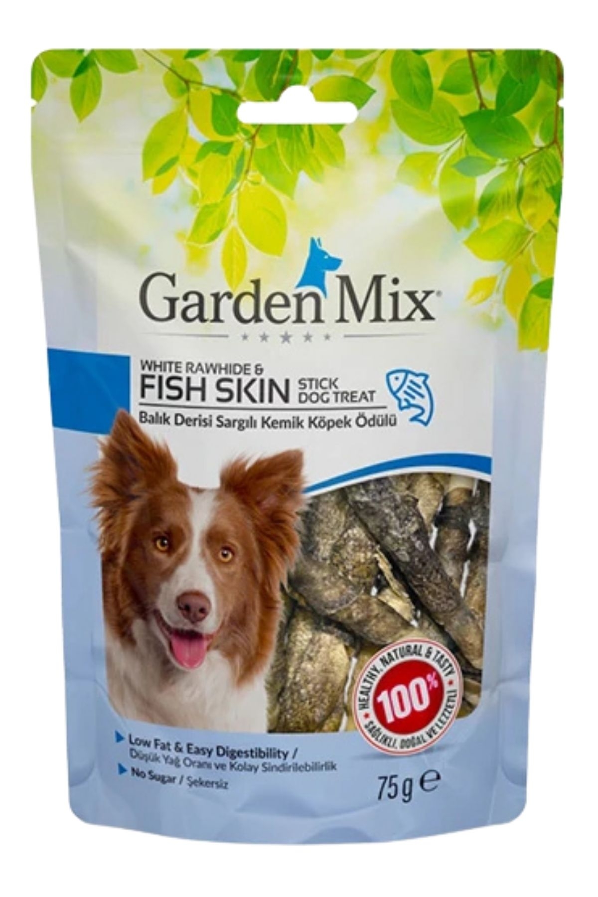 Garden Mix Balık Derisi Sargılı Kemik Köpek Ödülü 75gr