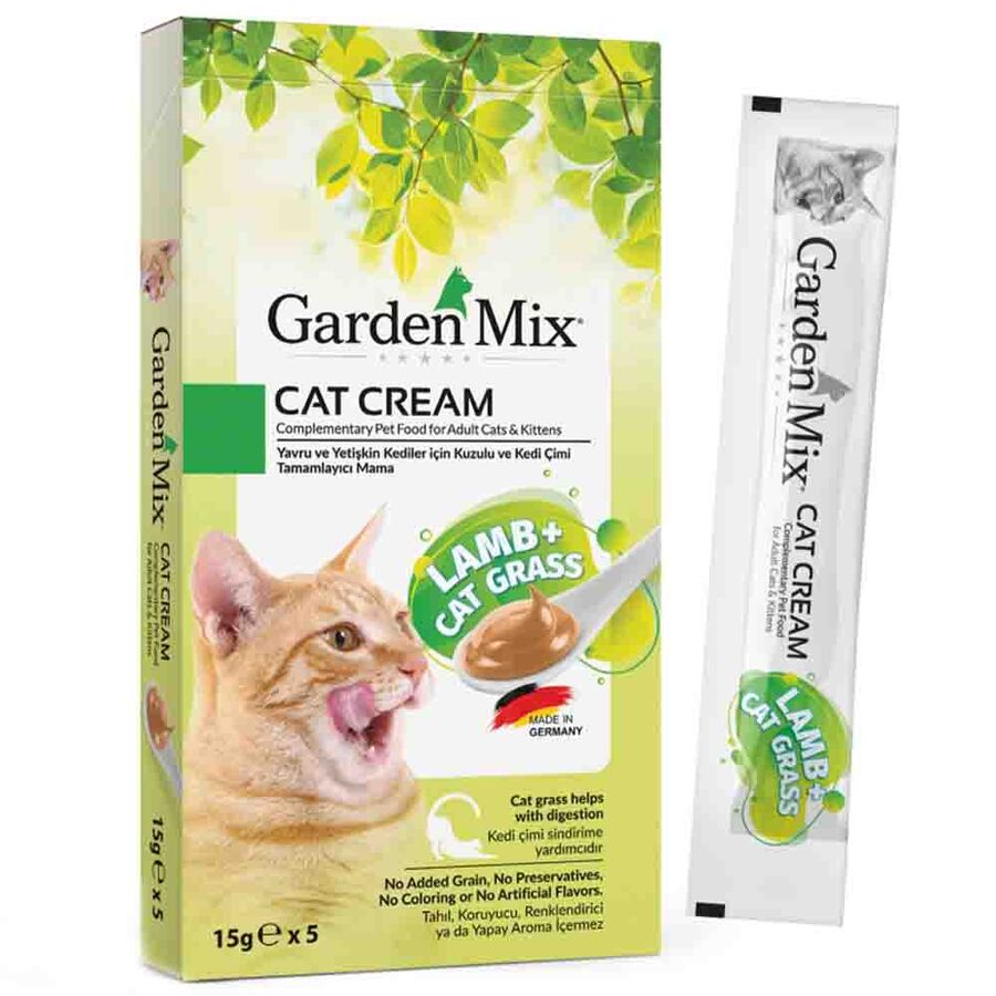 Garden Mix Kedi Çimi ve Kuzulu Kedi Kreması 5x15gr