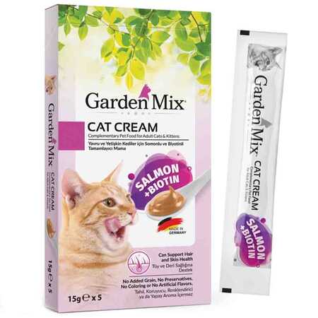 GARDEN MIX - Garden Mix Biotin ve Somonlu Kedi Kreması 5x15gr