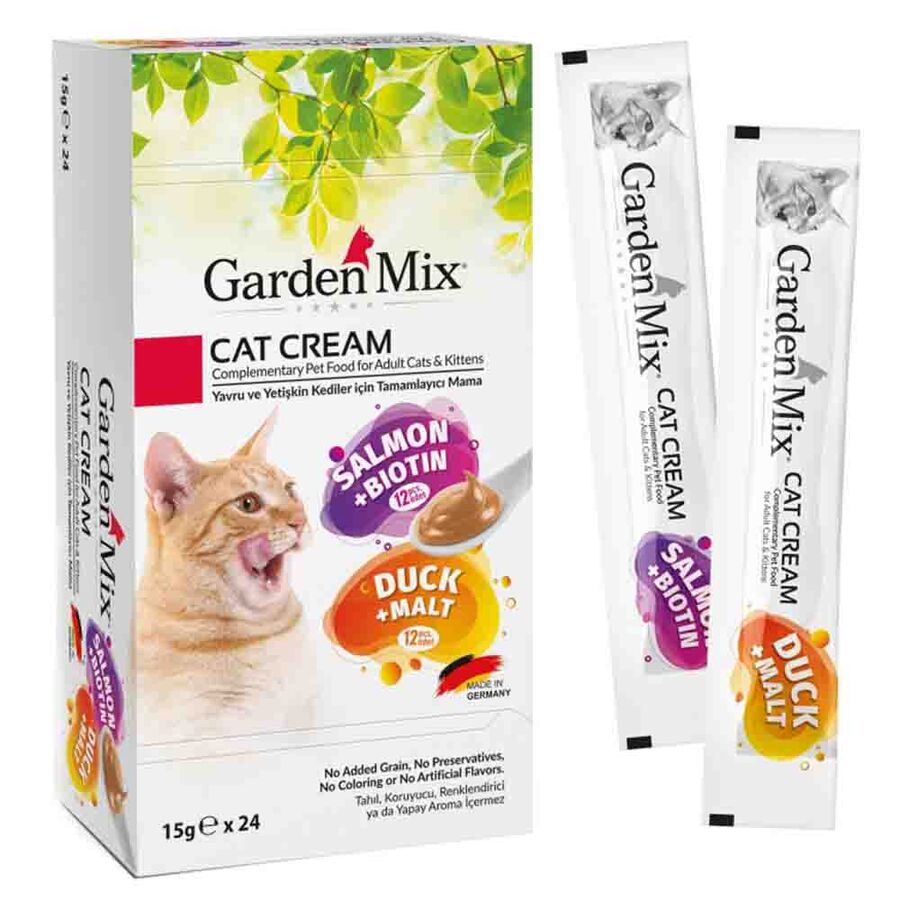Garden Mix Somon ve Ördekli Kedi Kreması XXL 24x15gr