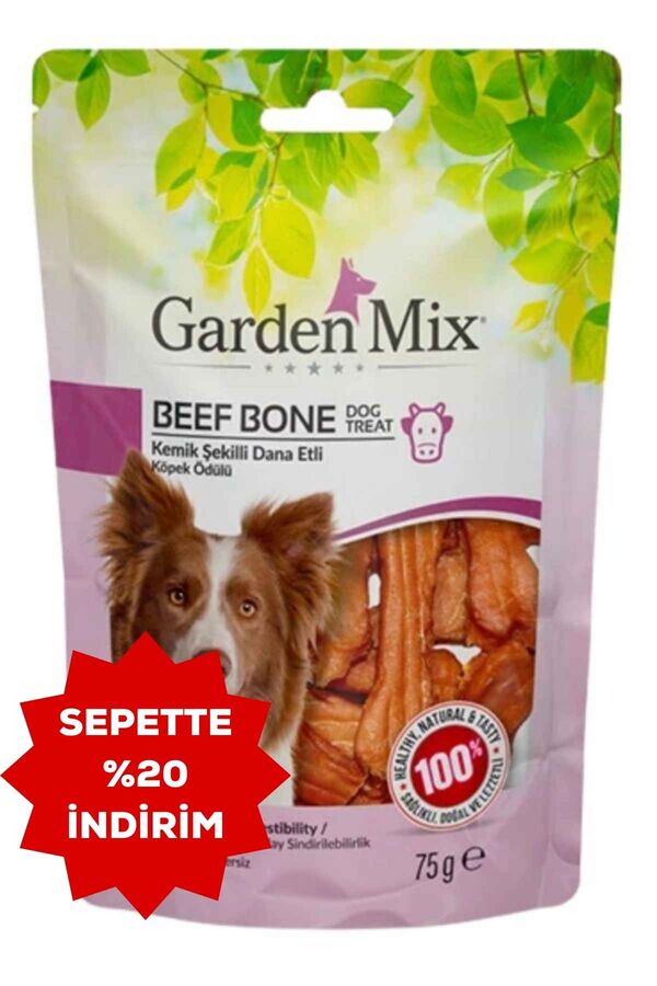 Garden Mix Kemik Şekilli Dana Etli Köpek Ödülü 75gr