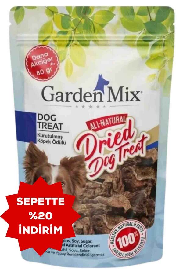 Garden Mix Kurutulmuş Dana Akciğer Köpek Ödülü 80gr