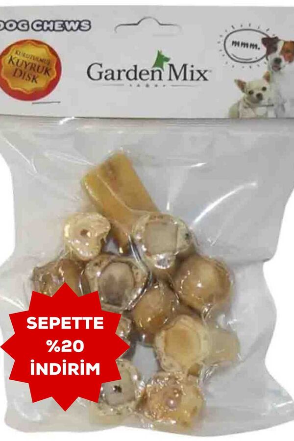 Garden Mix Kurutulmuş Dana Kuyruk Disk Köpek Ödül Maması 100gr