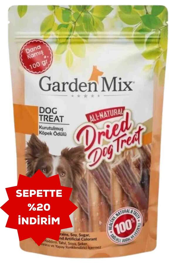 Garden Mix Kurutulmuş Dana Kamışı Köpek Ödülü 100gr