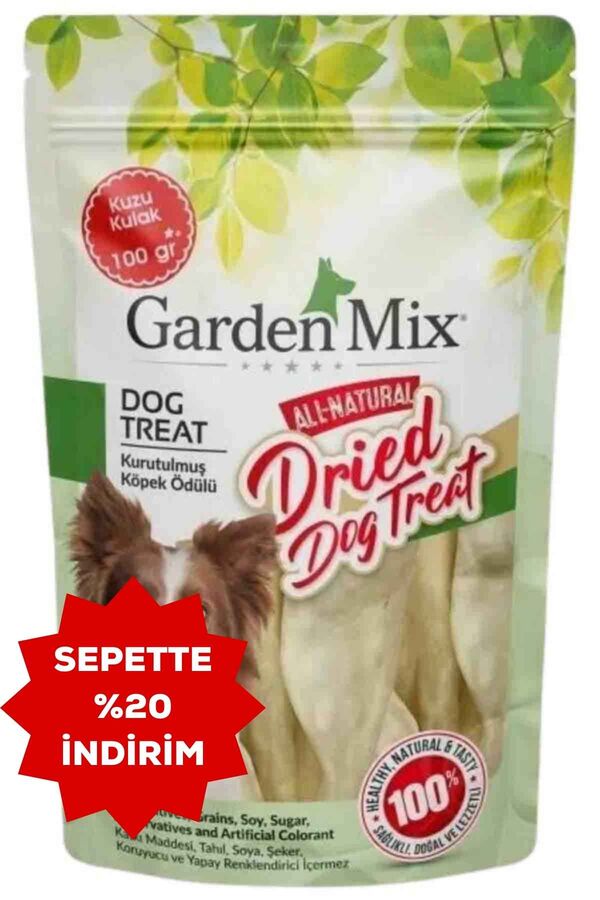 Garden Mix Kurutulmuş Kuzu Kulak Köpek Ödülü 100gr