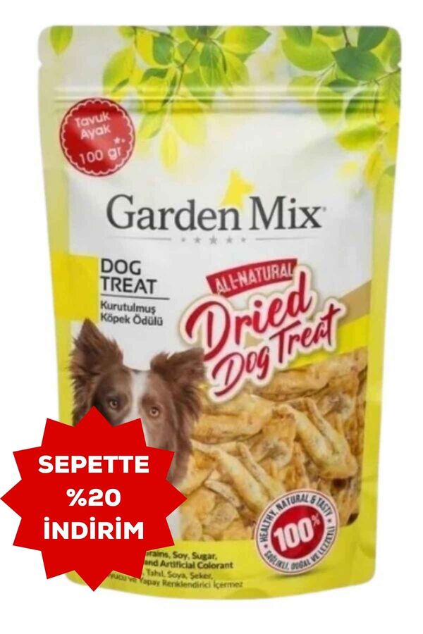 Garden Mix Kurutulmuş Tavuk Ayak Köpek Ödülü 100gr
