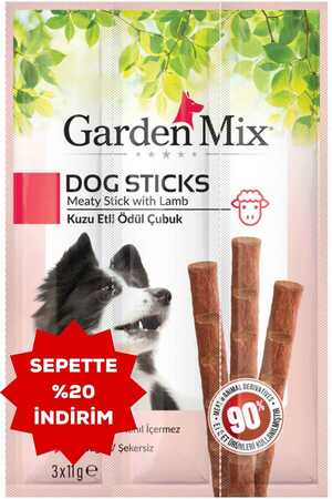GARDEN MIX - Garden Mix Kuzu Etli Köpek Ödül Çubuğu 3x11gr