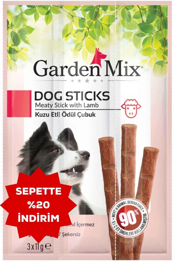 Garden Mix Kuzu Etli Köpek Ödül Çubuğu 3x11gr