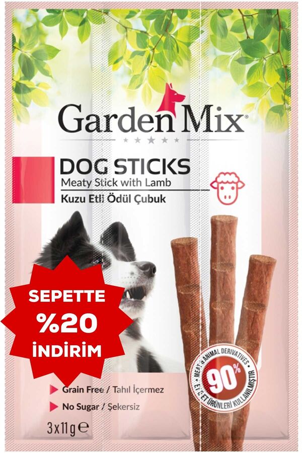 Garden Mix Kuzu Etli Köpek Ödül Çubuğu 3x11gr