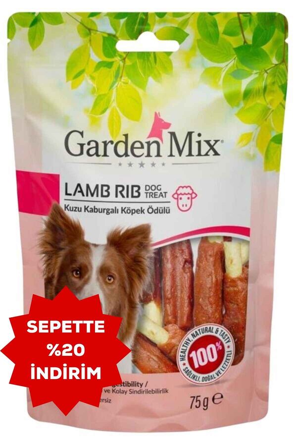 Garden Mix Kuzu Kaburgalı Köpek Ödülü 75gr