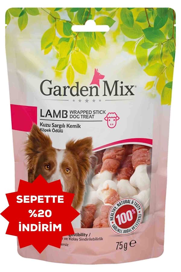 Gardenmix Kuzu Sargılı Kemik Köpek Ödül Maması 75gr