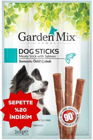 Garden Mix Somonlu Köpek Ödül Çubuğu 3x11gr - Thumbnail