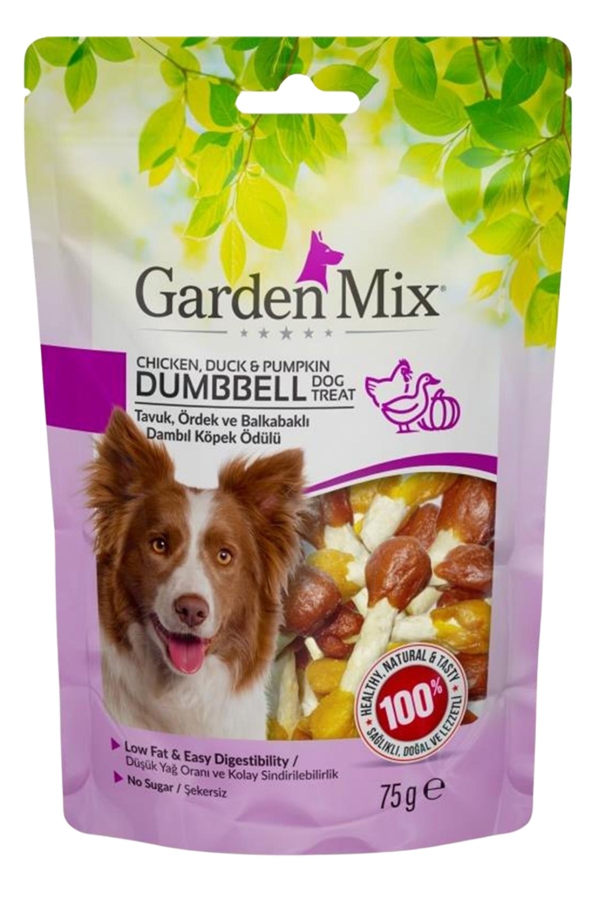 Garden Mix Tavuk Ördek Ve Balkabaklı Dumbbell Köpek Ödülü 75gr