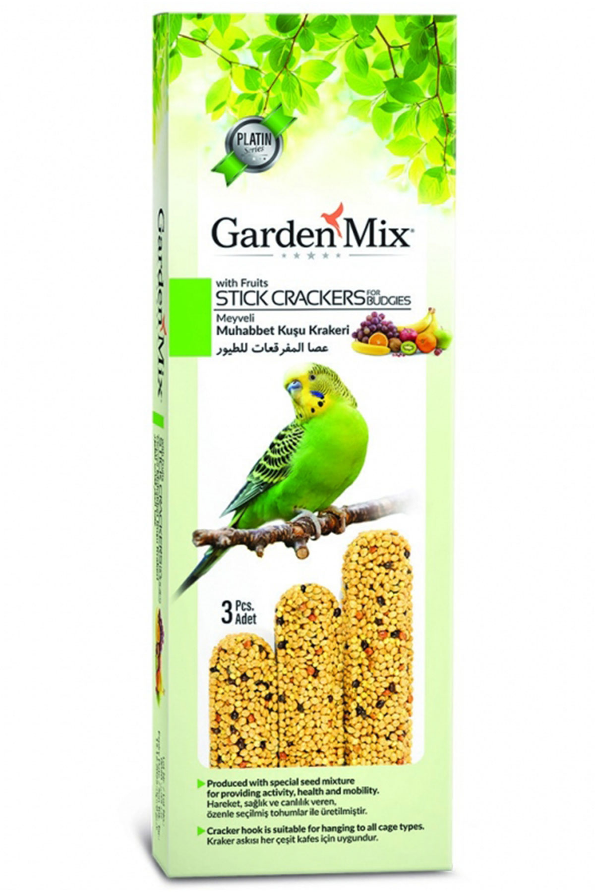 GardenMix Platin Meyveli Kuş Krakeri 3lü
