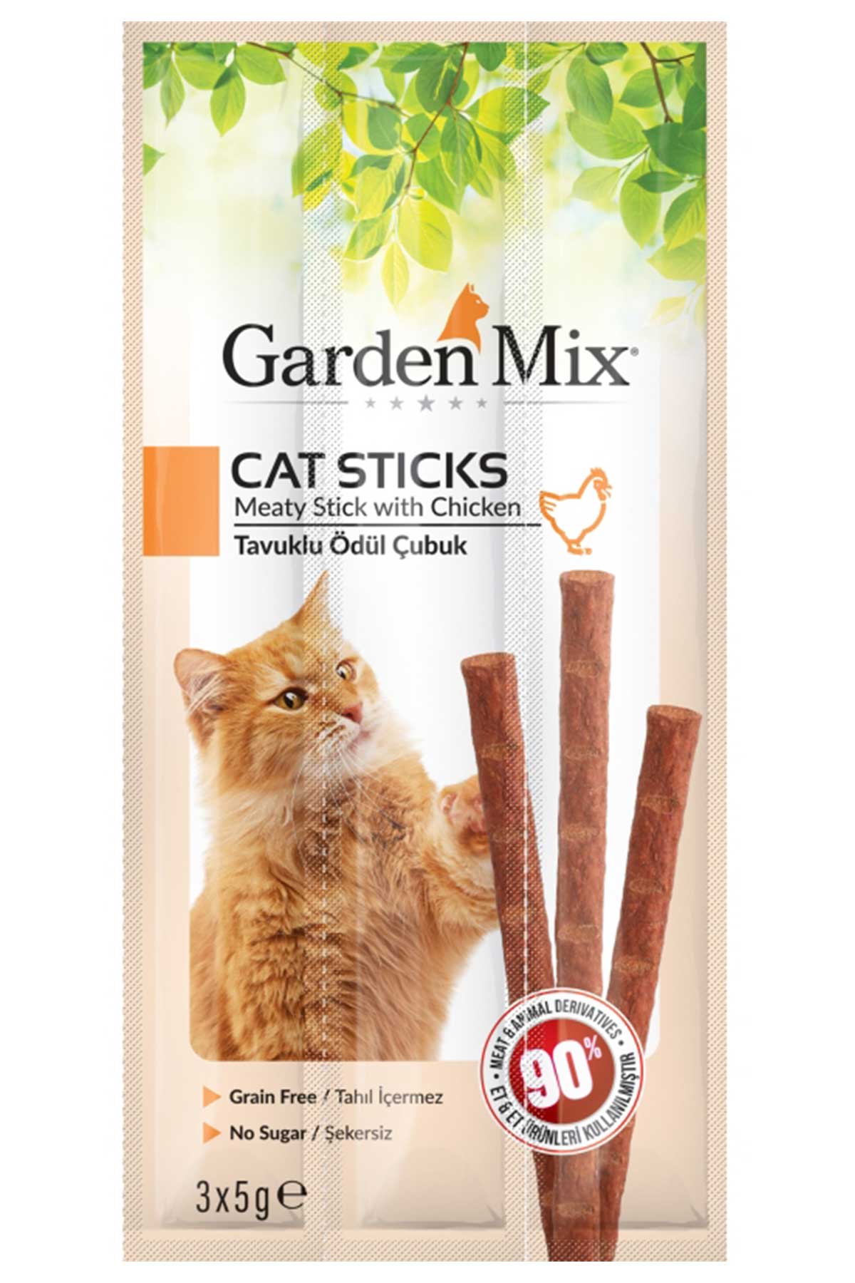 Garden Mix Tavuk Etli Kedi Ödül Çubuğu 3x5gr