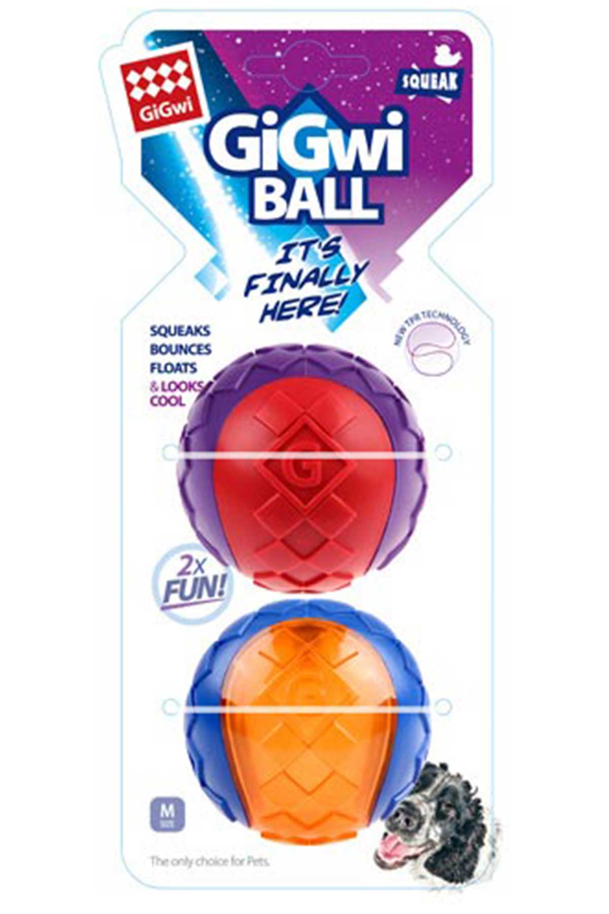 Gigwi Ball Sert Top Şeffaf Renkli Köpek Oyuncağı 2li