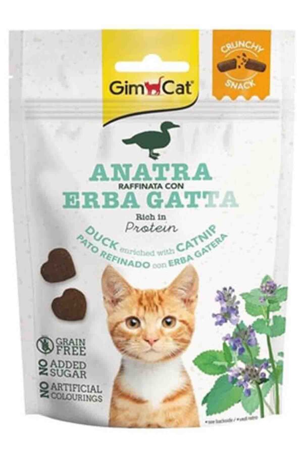 GimCat Crunchy Snacks Ördek ve Catnipli Kedi Ödülü 50gr