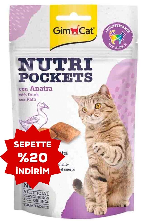 GimCat Nutripockets Ördekli Kedi Ödülü 60gr