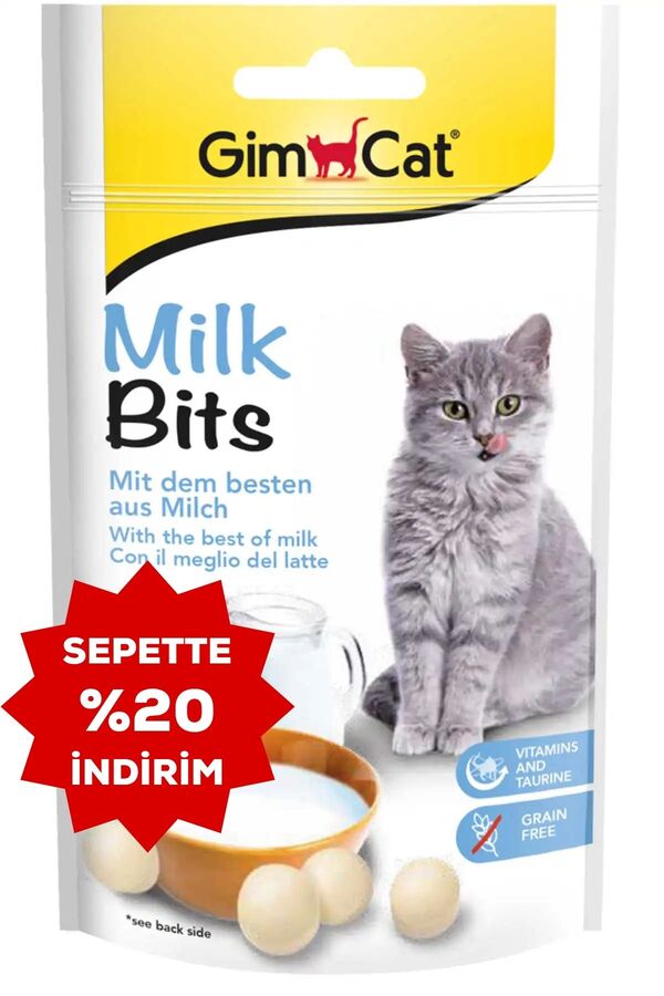 GimCat MilkBits Sütlü Kedi Ödül Tableti 40gr