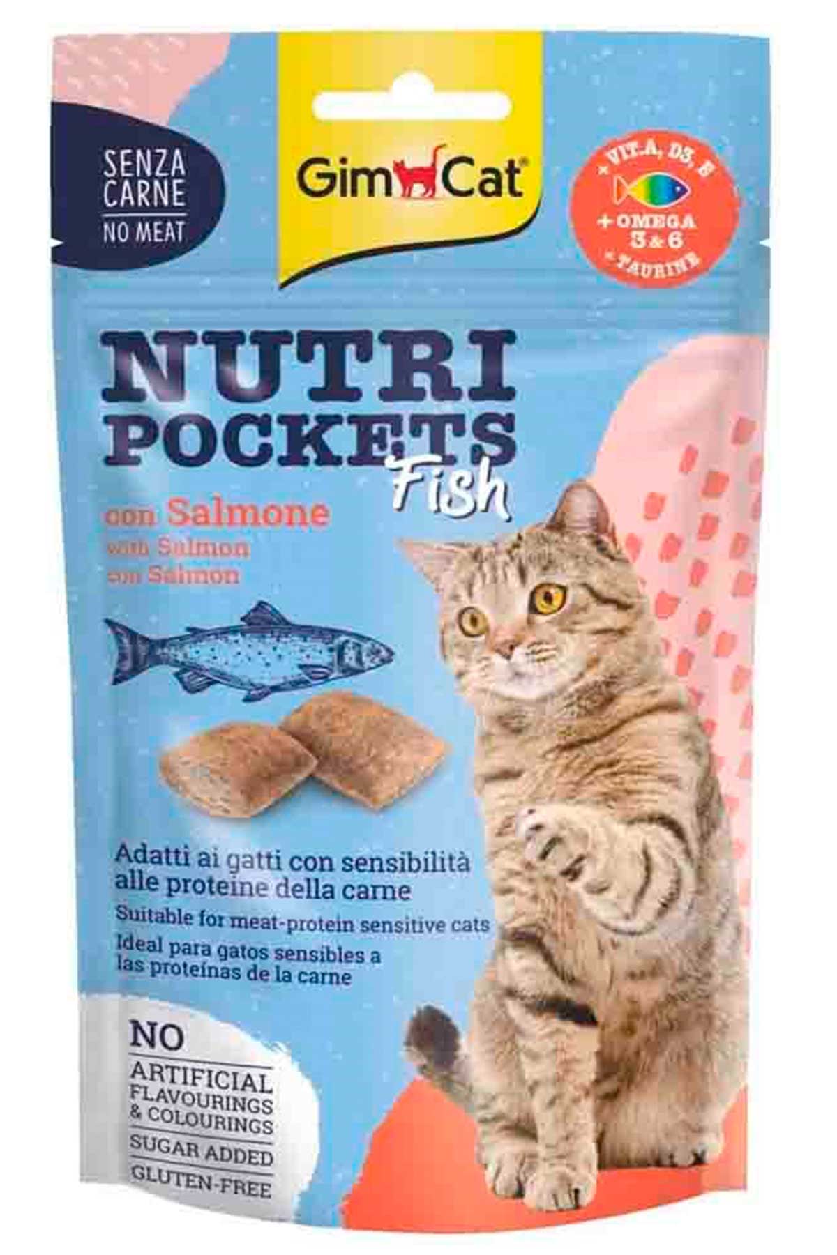 Gimcat Nutripockets Balıklı ve Somonlu Kedi Ödülü 60gr