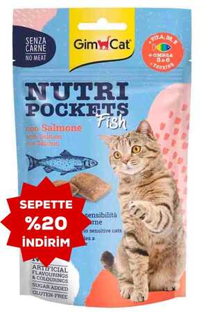 Gimcat Nutripockets Balıklı ve Somonlu Kedi Ödülü 60gr - Thumbnail