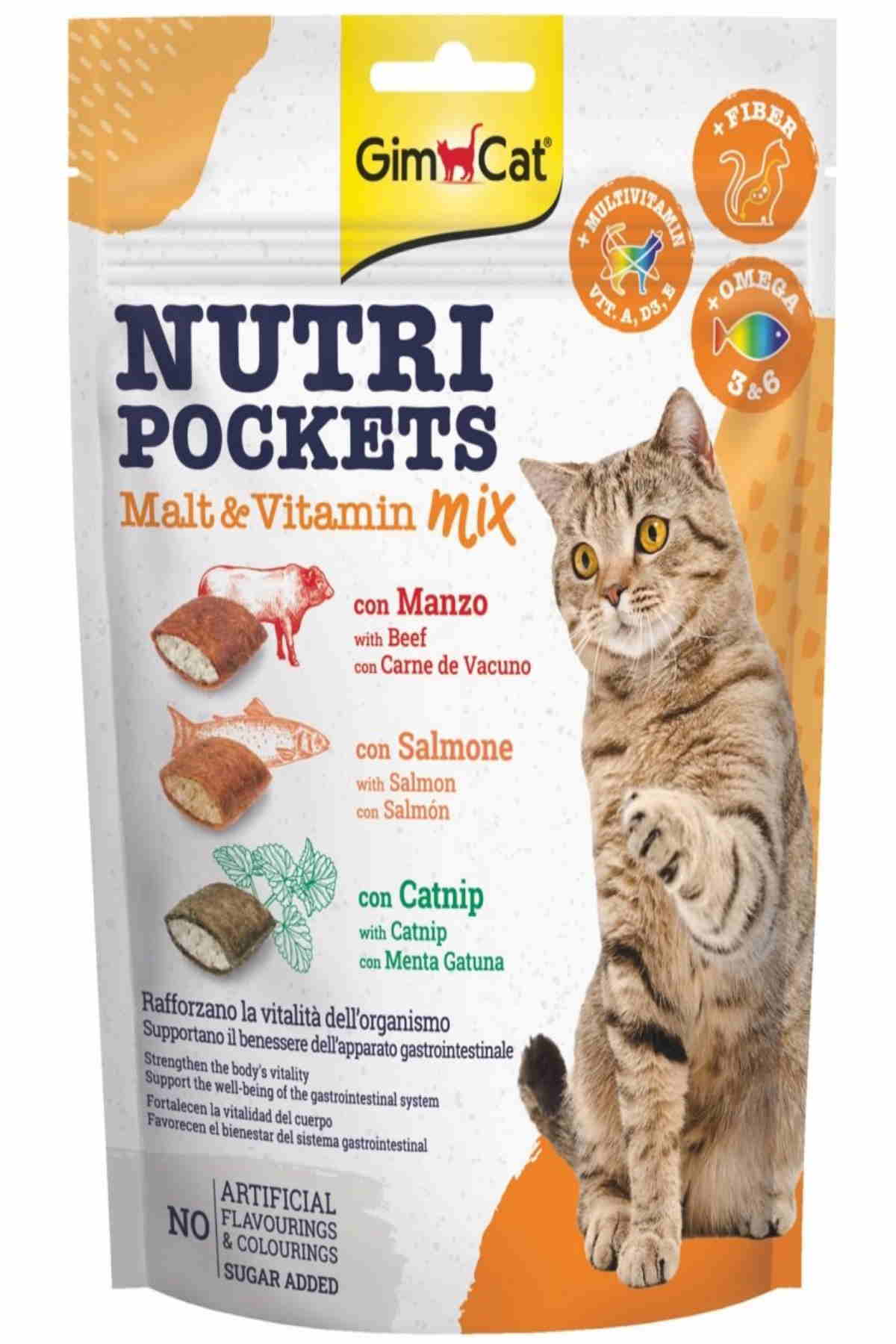 GimCat Nutripockets Malt ve Multivitamin Mix Kedi Ödülü 150gr