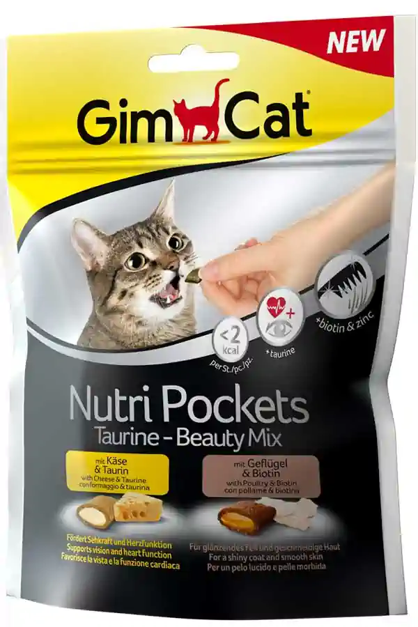 GimCat Nutripockets Taurin-Beauty Mix Kedi Ödülü 150gr