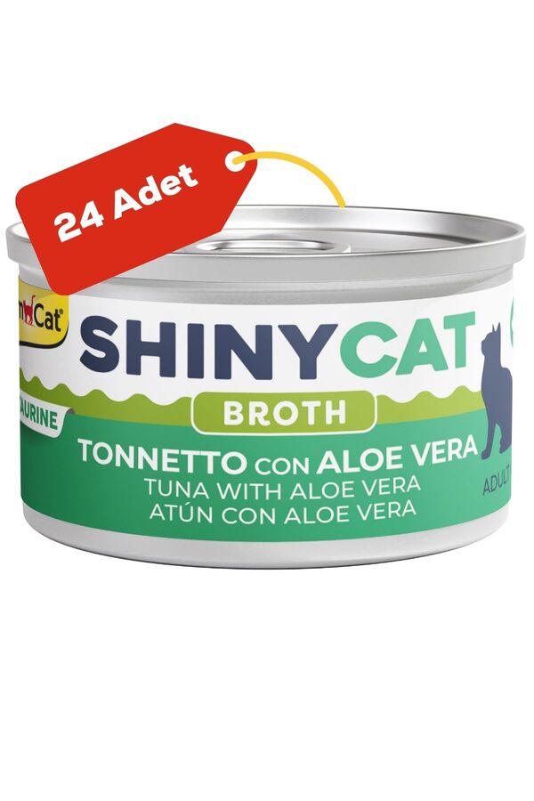 Gimcat Shinycat Broth Aloe Veralı Ton Balıklı Kedi Konservesi 70gr 24lü