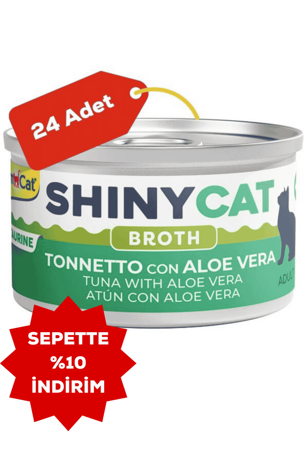 Gimcat Shinycat Broth Aloe Veralı Ton Balıklı Kedi Konservesi 70gr 24lü