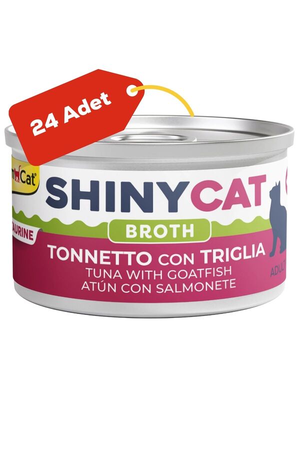 Gimcat Shinycat Broth Barbun ve Ton Balıklı Kedi Konservesi 70gr 24lü