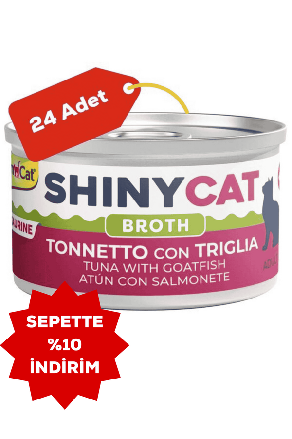 Gimcat Shinycat Broth Barbun ve Ton Balıklı Kedi Konservesi 70gr 24lü