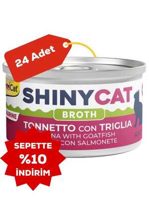 GIMCAT - Gimcat Shinycat Broth Barbun ve Ton Balıklı Kedi Konservesi 70gr 24lü