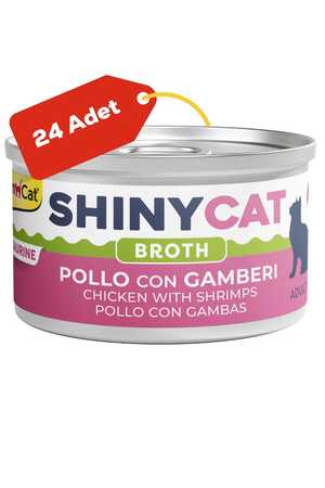Gimcat Shinycat Broth Karidesli Tavuklu Kedi Konservesi 70gr 24lü - Thumbnail