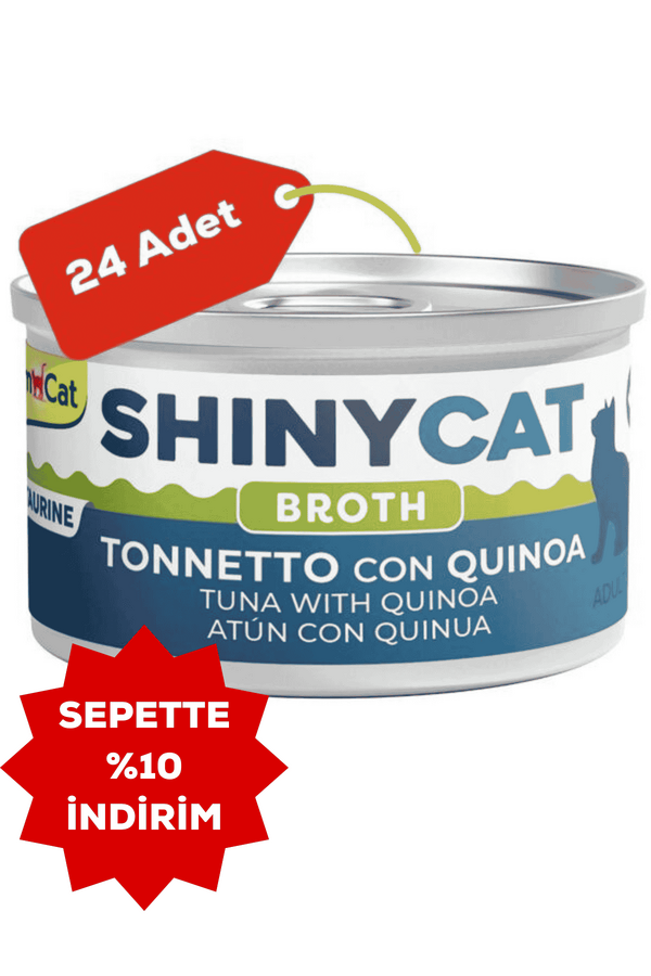 Gimcat Shinycat Broth Kinoalı Ton Balıklı Kedi Konservesi 70gr 24lü
