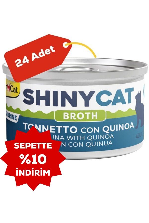 Gimcat Shinycat Broth Kinoalı Ton Balıklı Kedi Konservesi 70gr 24lü