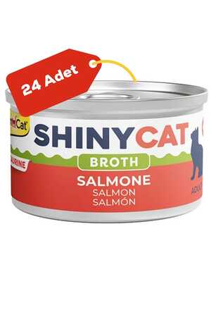 Gimcat Shinycat Broth Somon Balıklı Kedi Konservesi 70gr 24lü - Thumbnail