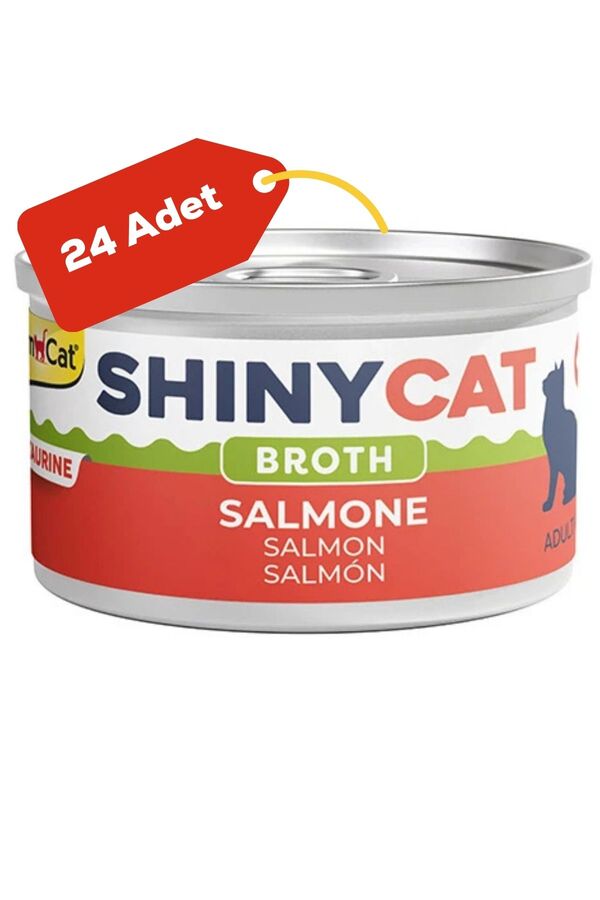 Gimcat Shinycat Broth Somon Balıklı Kedi Konservesi 70gr 24lü