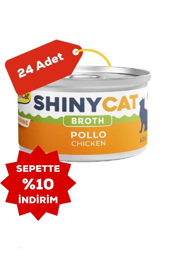 Gimcat Shinycat Broth Tavuklu Kedi Konservesi 70gr 24lü