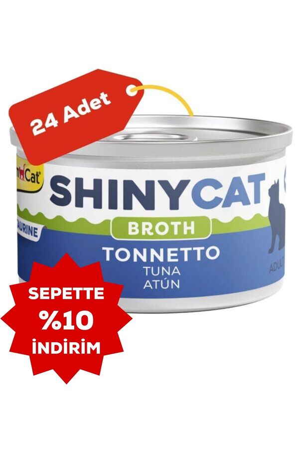 Gimcat Shinycat Broth Ton Balıklı Kedi Konservesi 70gr 24lü