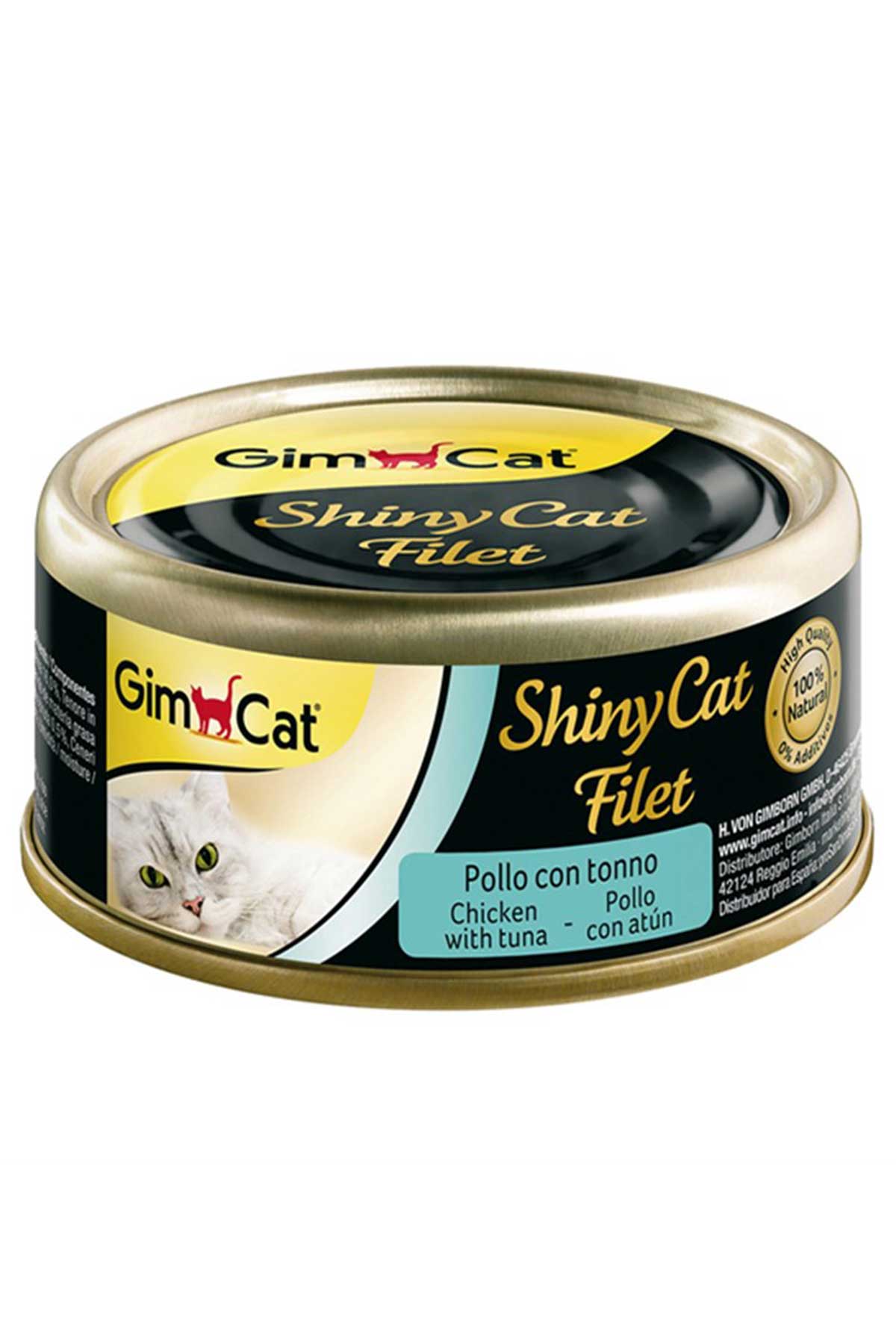 Gimcat Shinycat Fileto Tuna Balıklı ve Tavuklu Yetişkin Kedi Konservesi 70gr