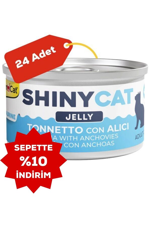 Gimcat Shinycat Jelly Ançüezli ve Ton Balıklı Kedi Konservesi 70gr 24lü