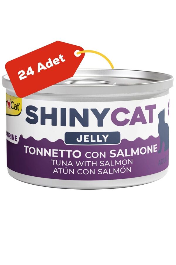 Gimcat Shinycat Jelly Somon ve Ton Balıklı Kedi Konservesi 70gr 24lü