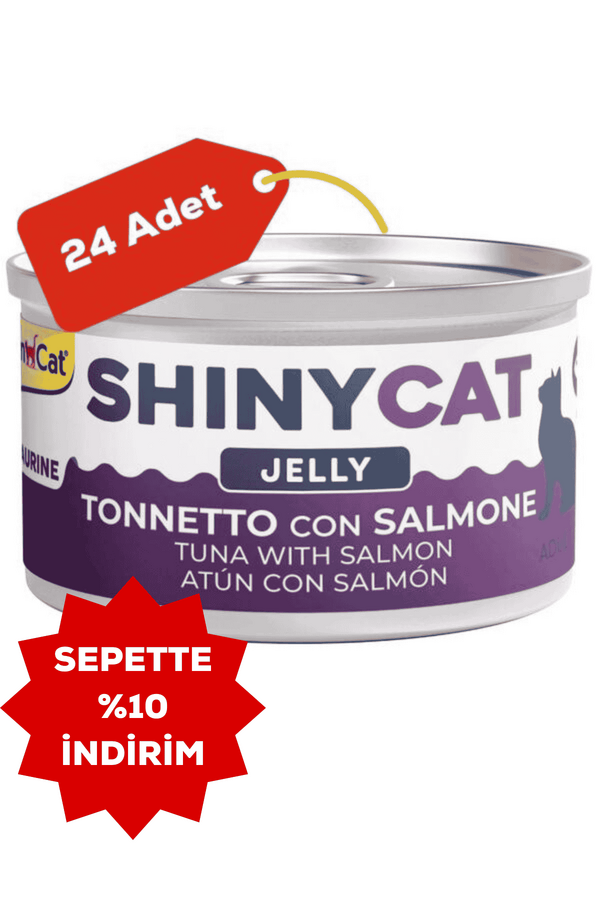 Gimcat Shinycat Jelly Somon ve Ton Balıklı Kedi Konservesi 70gr 24lü