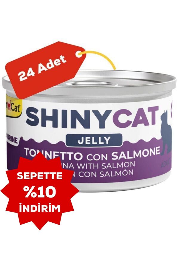 Gimcat Shinycat Jelly Somon ve Ton Balıklı Kedi Konservesi 70gr 24lü