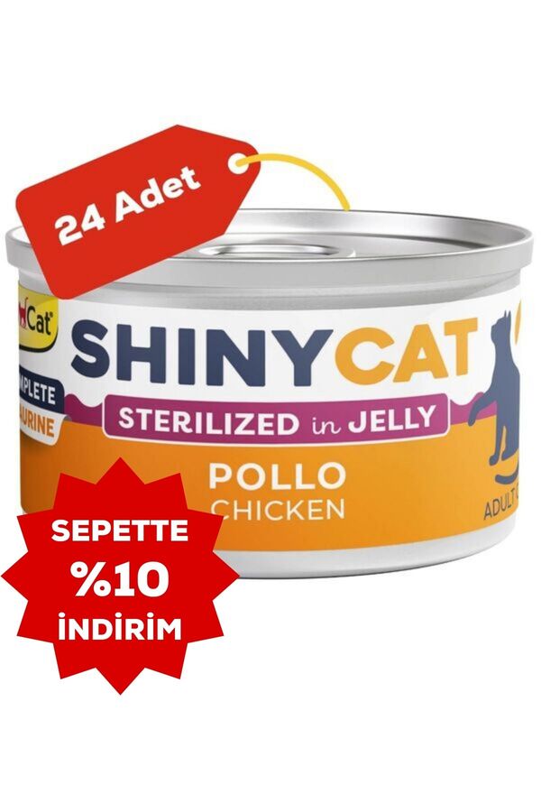 Gimcat Shinycat Jelly Tavuklu Kısırlaştırılmış Kedi Konservesi 70gr 24lü