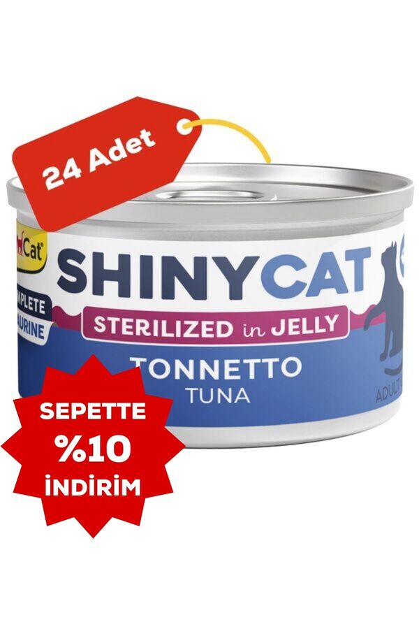 Gimcat Shinycat Jelly Ton Balıklı Kısırlaştırılmış Kedi Konservesi 70gr 24lü