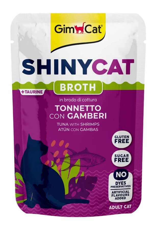 Gimcat Shinycat Pouch Ton Balıklı ve Karidesli Kedi Konserve Maması 70gr