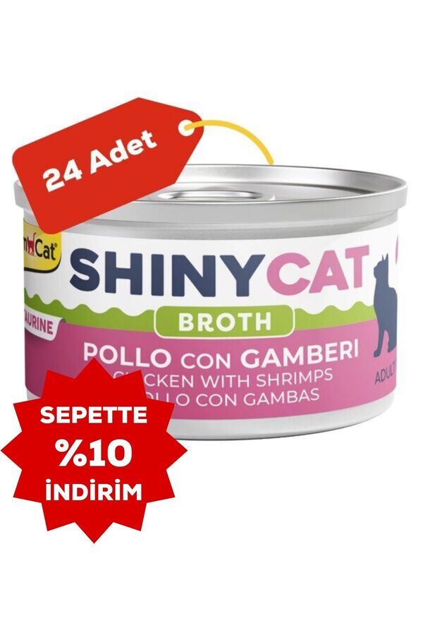 GimCat ShinyCat Tavuk ve Karidesli Kedi Konservesi 70gr 24lü